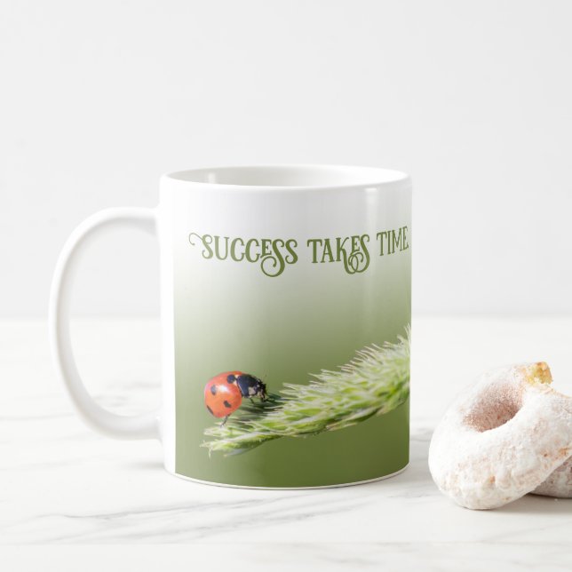 Ladybugs med motiveringscitattecken-positiva tänke kaffemugg (Med munk)