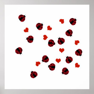 ladybugs mönster decor poster