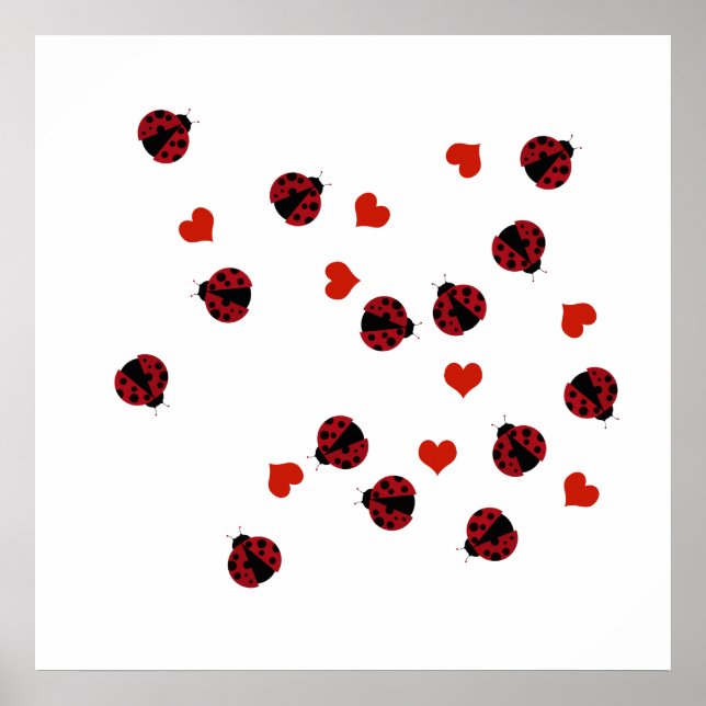 ladybugs mönster decor poster (Framsidan)