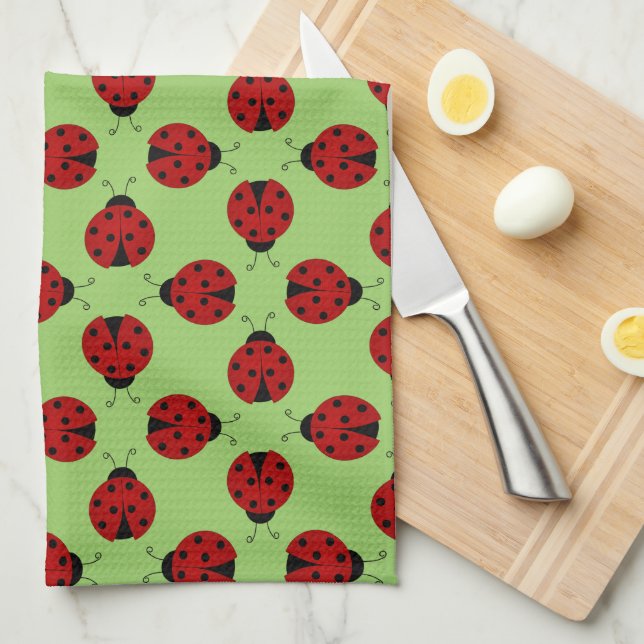 Ladybugs Mönster kökshandduk (Vikt i Fjärdedel)
