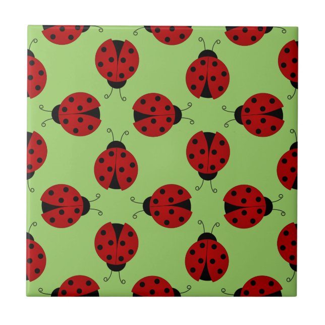Ladybugs Mönster Tile Kakelplatta (Framsidan)