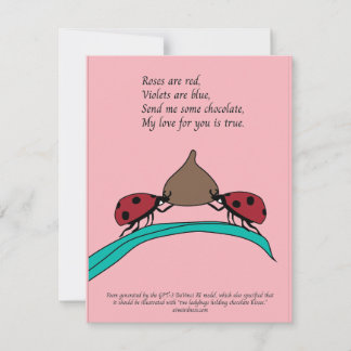 Ladybugs och AI-genererat chokladkort Julkort