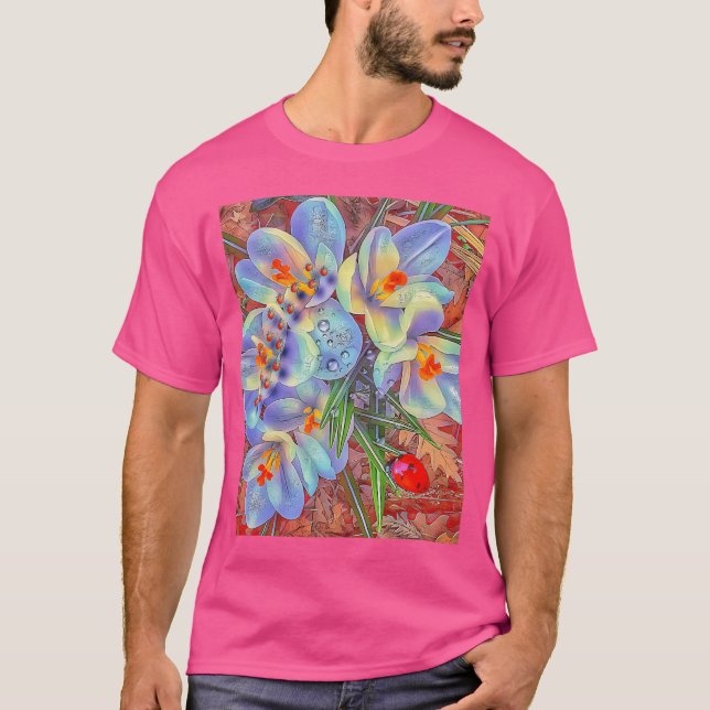 Ladybugs och blommor t shirt (Framsida)