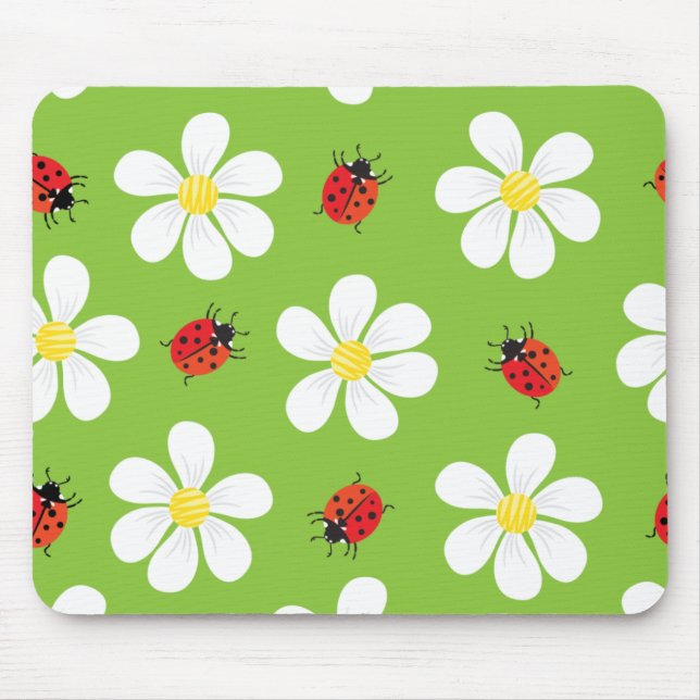 Ladybugs och Daisy Mousepad Musmatta (Framsidan)