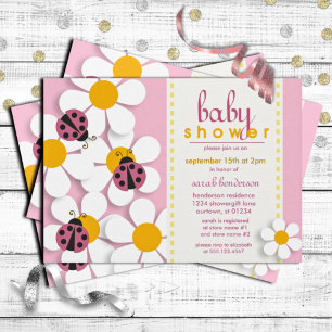 Ladybugs och Daisys inbjudningar till babyskor