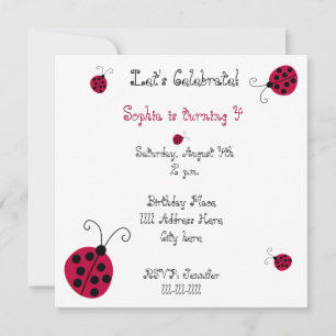 Ladybugs och Flowers Inbjudningar
