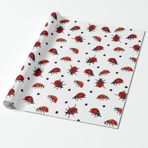 Ladybugs och Polka dots Cute Ladybird Presentpapper