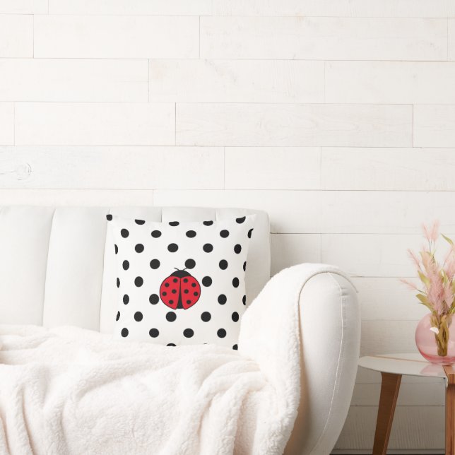 Ladybugs och polka dots kudde (Soffa)