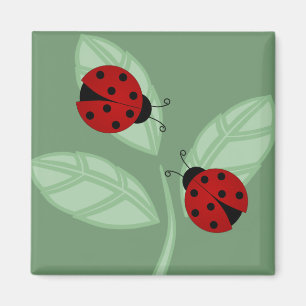 Ladybugs på Löv Magnet