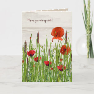 Ladybugs på Red Poppy i Mamma Kort