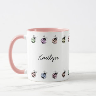 Ladybugs Pastel Multifärgad Gräns Mugg