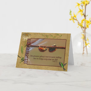 Ladybugs Perseverance Inspirational Quote Card Kort