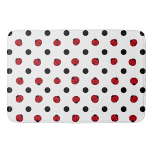 Ladybugs retro polka dots badrumsmatta