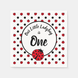 Ladybugs retro polka dots pappra tallrikar pappersservett