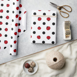 Ladybugs retro polka dots presentpapper