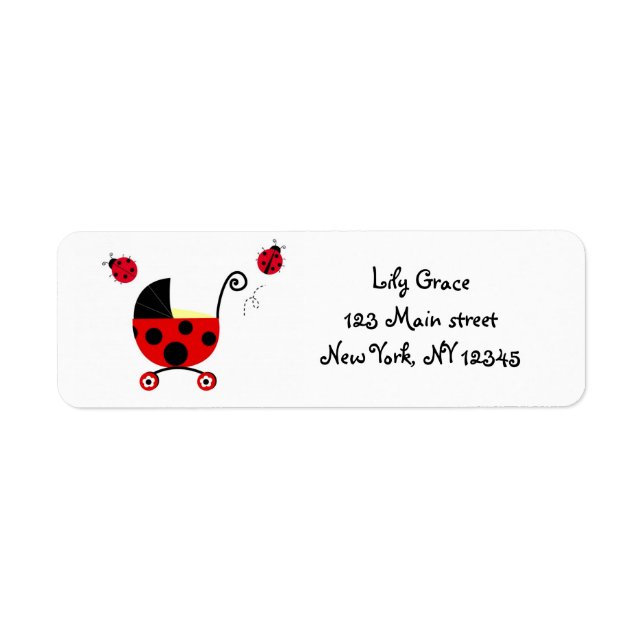 Ladybugs Returetiketter Returadress Etikett (Framsidan)