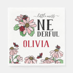 Ladybugs Rosa Daisys Obudful Födelsedagsfest Pappersservett