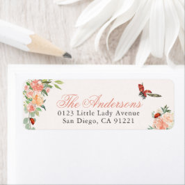 Ladybugs & Roses Return Address Returadress Etikett