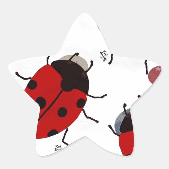 LADYBUGS STJÄRNFORMAT KLISTERMÄRKE (Framsida)
