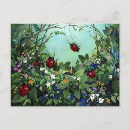 Ladybugs vid uppspelningskort vykort