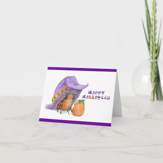 LadyBug's Witchy Hat: Notecard Kort (Framsida)