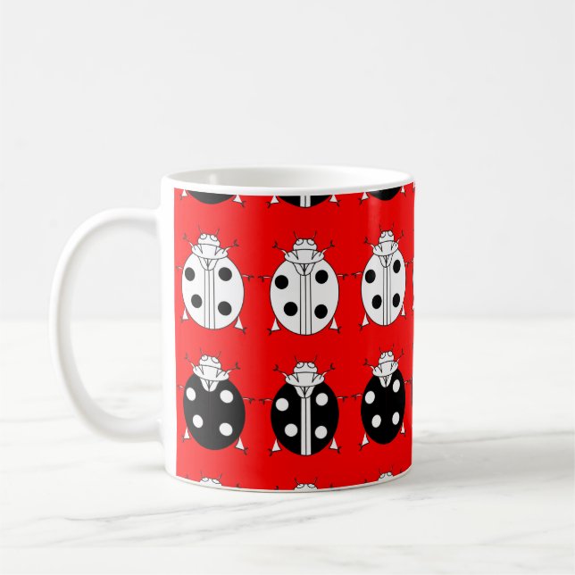 ladyfåglar mönster kaffemugg (Vänster)