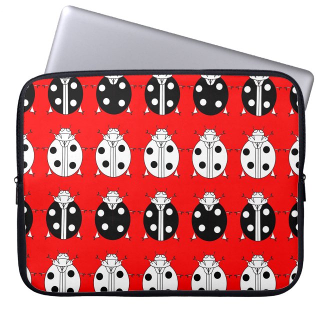 ladyfåglar mönster laptop fodral (Framsidan)