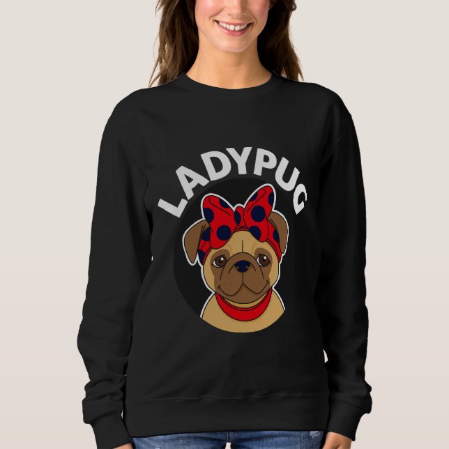 LadyPug lustig pug-design Classic T-Shirt 803 (Framsida)