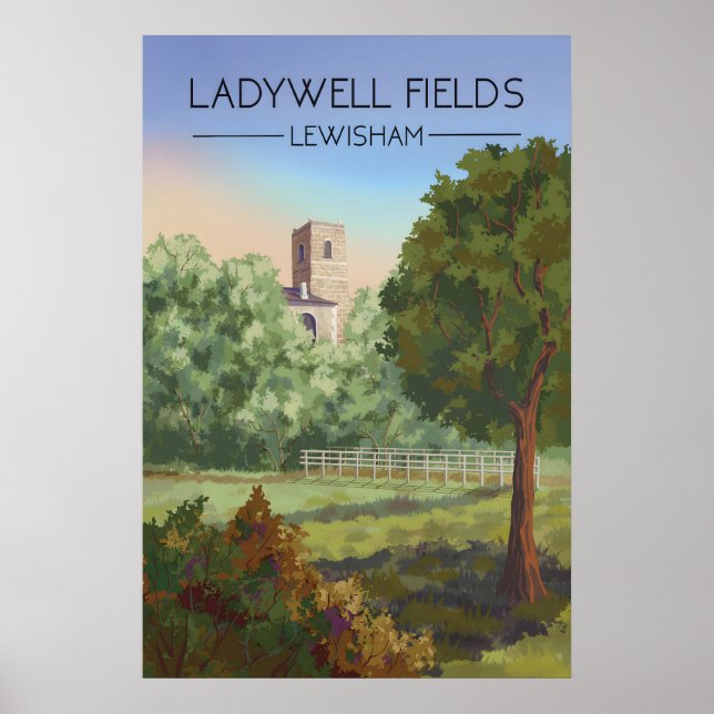 Ladywell Fields London Resemålning Poster (Framsidan)