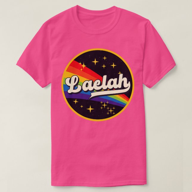 Laelah Rainbow in Space Vintage Stil T Shirt (Design framsida)