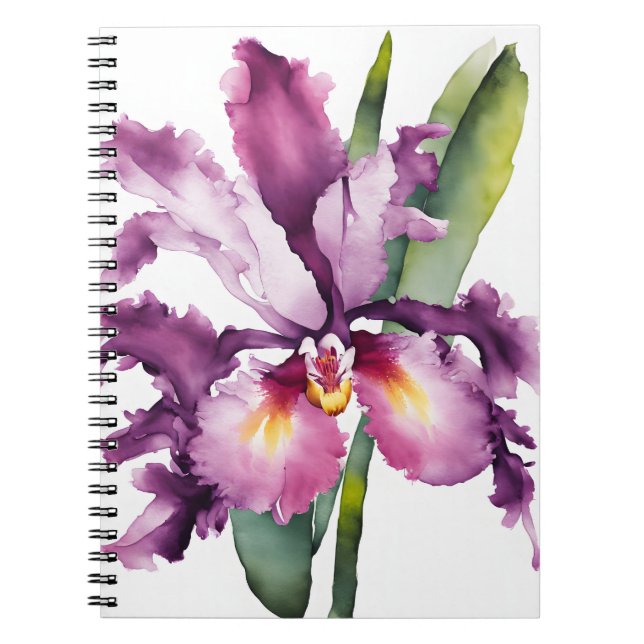 Laelia - Watercolor flowers Anteckningsbok (Framsidan)