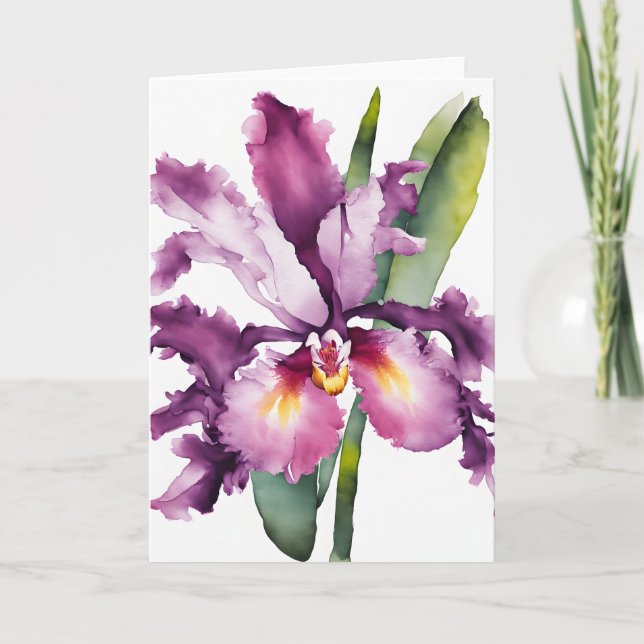 Laelia - Watercolor flowers Kort (Framsida)
