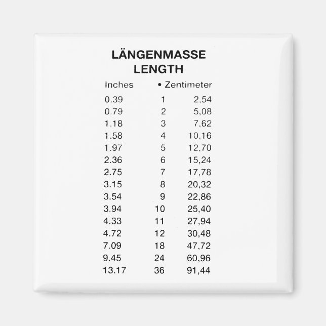 Laengenmasse Length Magnet (Framsidan)