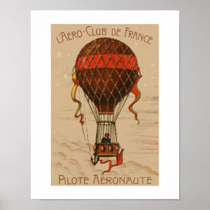 L'Aero-Klubb de Frankrike Luftballong Poster