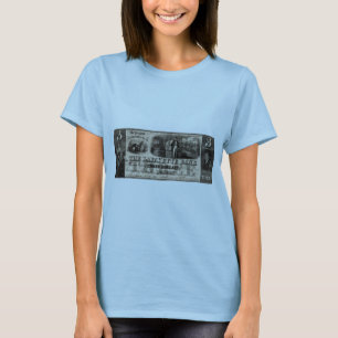 Lafayette 1837 packar ihop tre dollar noterar tee