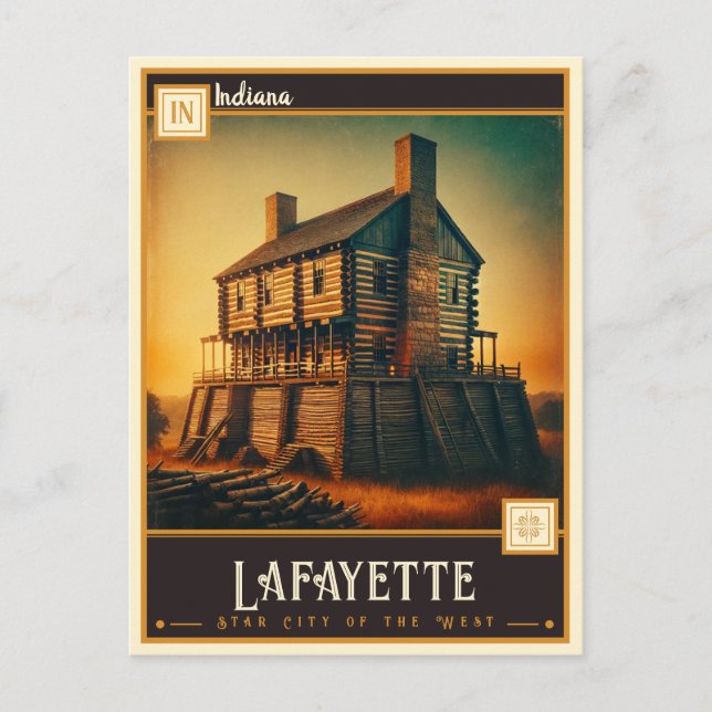 Lafayette, Indiana  | Antik Vykort (Framsida)