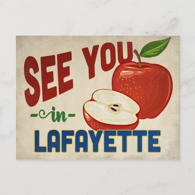 Lafayette Louisiana Apple - Vintage resor Vykort (Framsida)