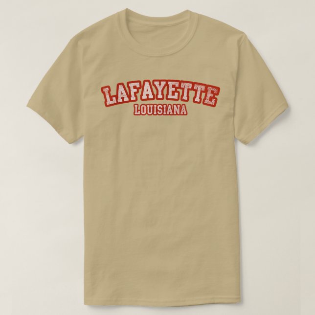 Lafayette Louisiana Athletic Text Sport Style  T Shirt (Design framsida)