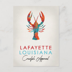 Lafayette Louisiana Kräftor Bright Vykort