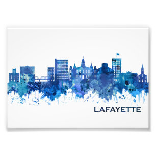 Lafayette Louisiana Skyline Blue Fototryck