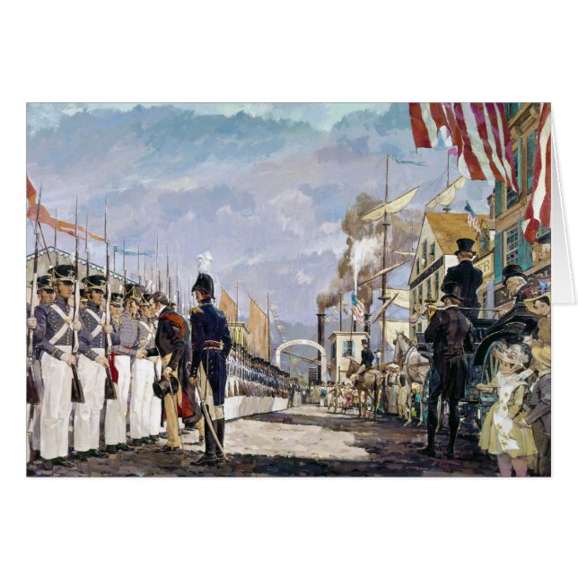 Lafayette och medborgarevakten av Ken Riley Hälsningskort (Framsidan Horizontal)