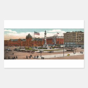 Lafayette Square Vintage Buffalo Rektangulärt Klistermärke
