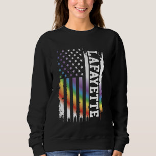 Lafayette United Stater Distress Rainbow w US Fl T Shirt