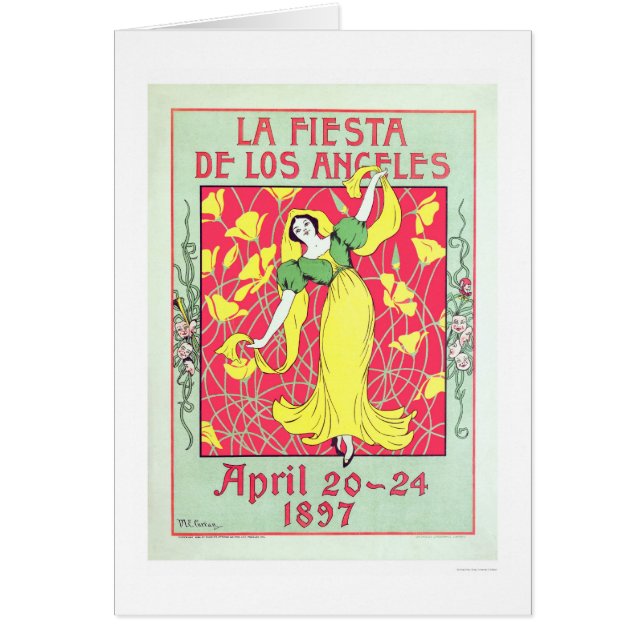 LaFiesta de Los Angeles 1897 Hälsningskort (Framsidan)