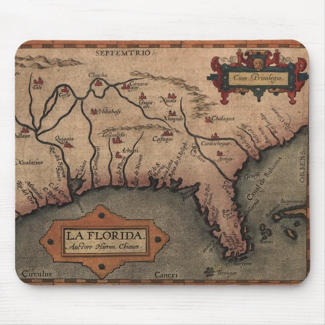LaFlorida karta 1584 Mousepad Musmatta (Framsidan)