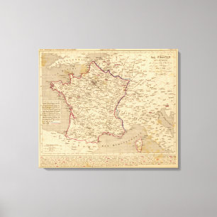 Lafrankriken 1814 en 1840 canvastryck