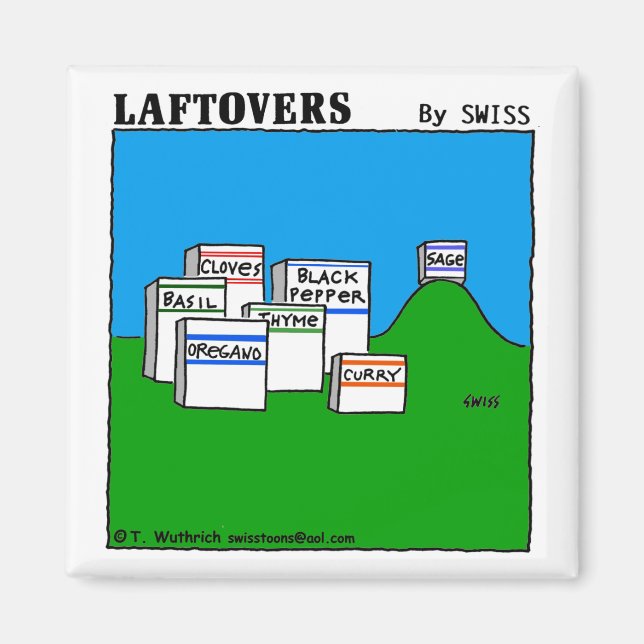Laftovers Foodie Tecknad Magnet (Framsidan)