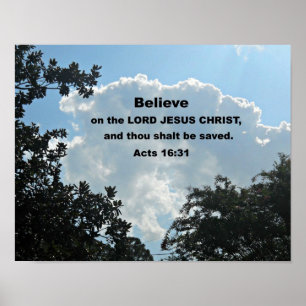 Lag 16:31 Tro på Herren Jesus Kristus... Poster