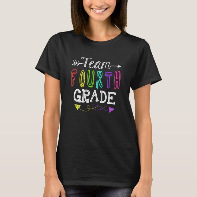 Lag 4:e klass lärare tillbaka till skolan present t shirt (Framsida)
