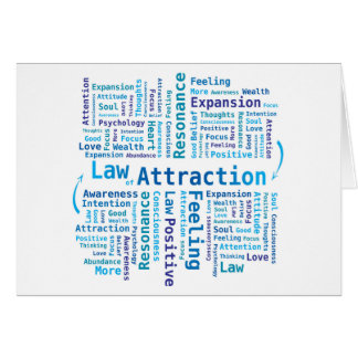 Lag av attraktionordmolnet i blåttfärger hälsningskort